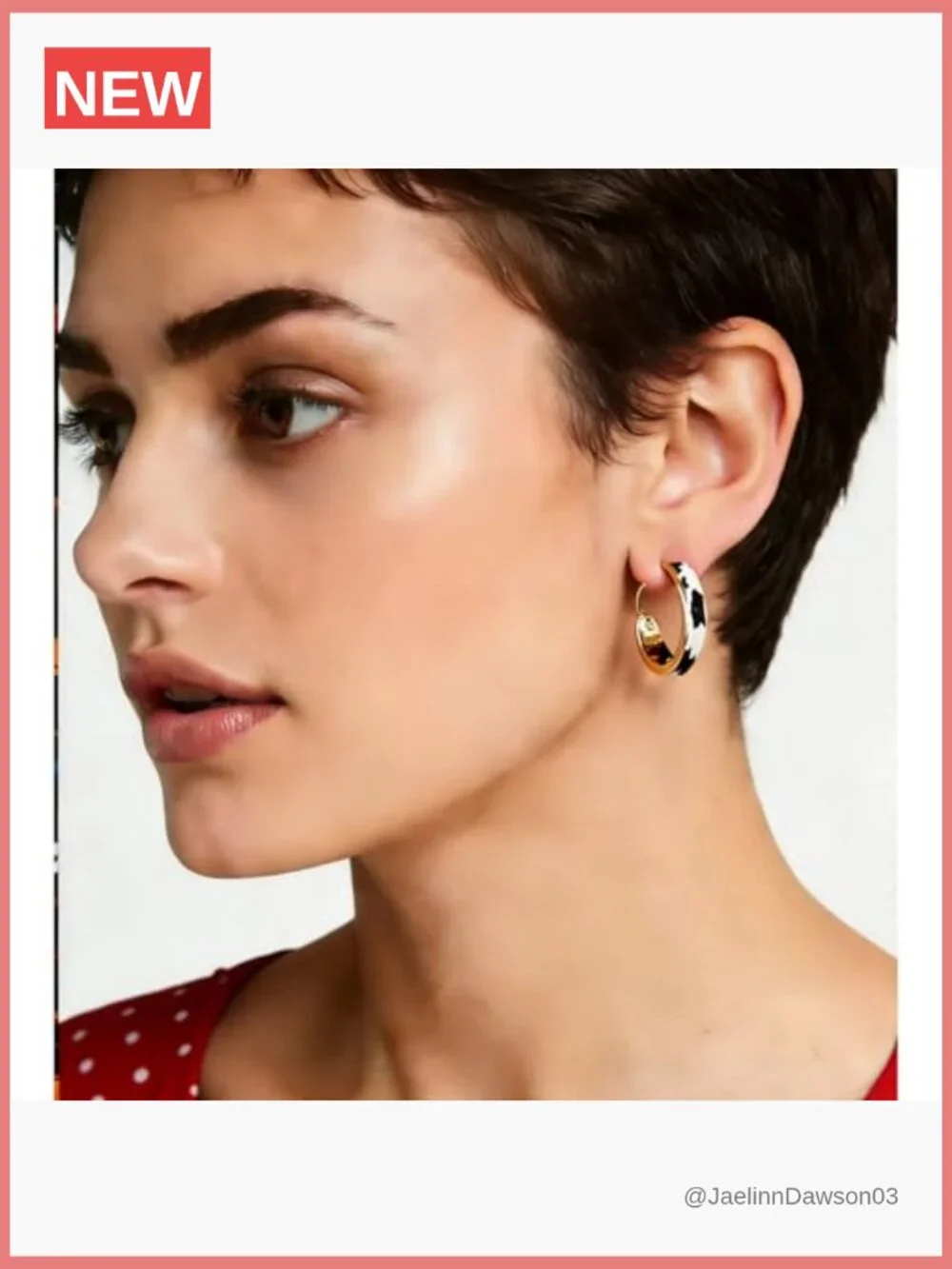 Cow Print Chunky Hoop Earrings Big Fashion Jewelry